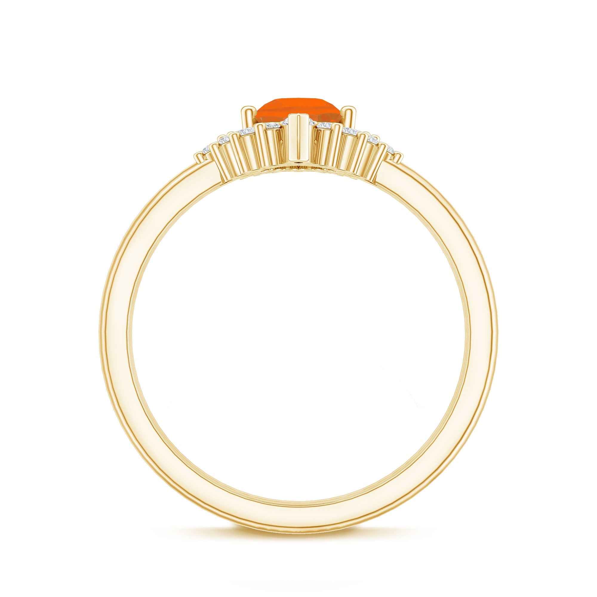 Real 0.6 Carat Fire Opal Teardrop Wedding Ring Set with Diamond Halo