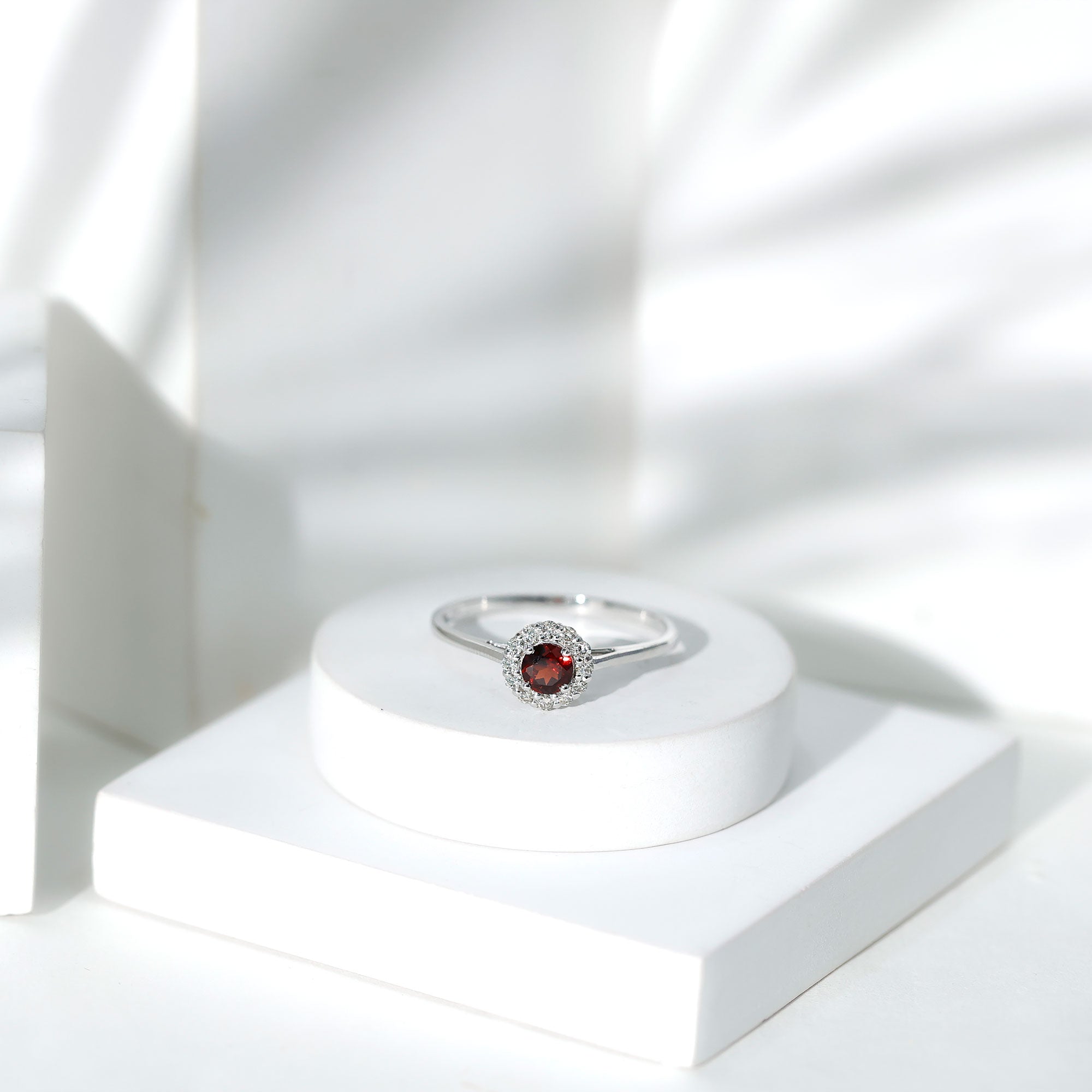 Certified 2.3 Carat Real Garnet Engagement Ring with Diamond Halo