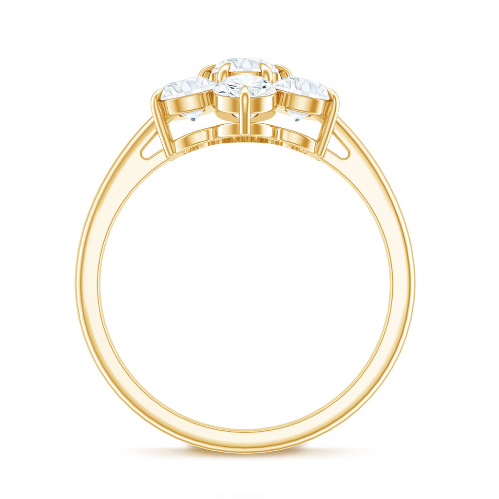 Certified Moissanite Beautiful Flower Engagement Ring