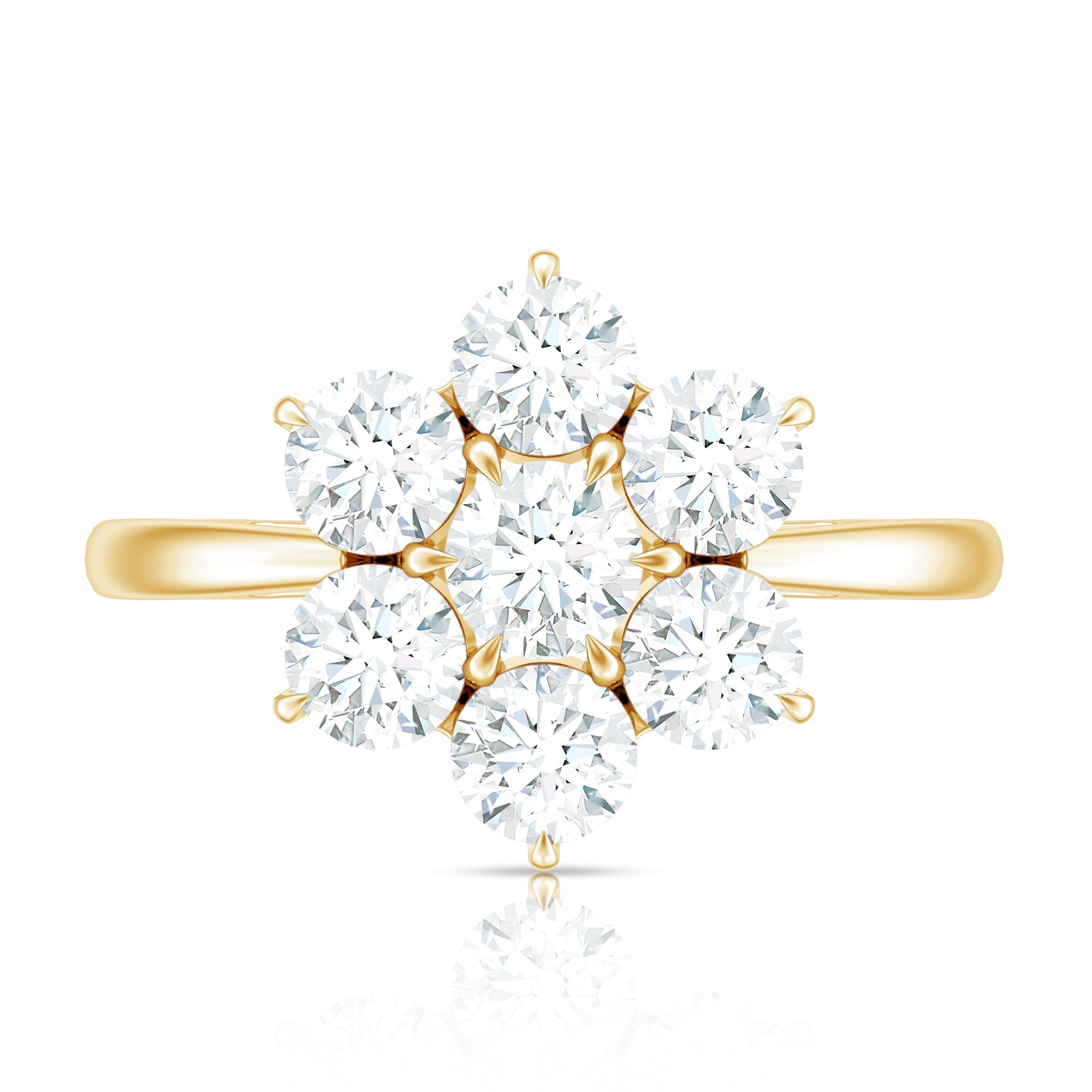 Certified Moissanite Beautiful Flower Engagement Ring