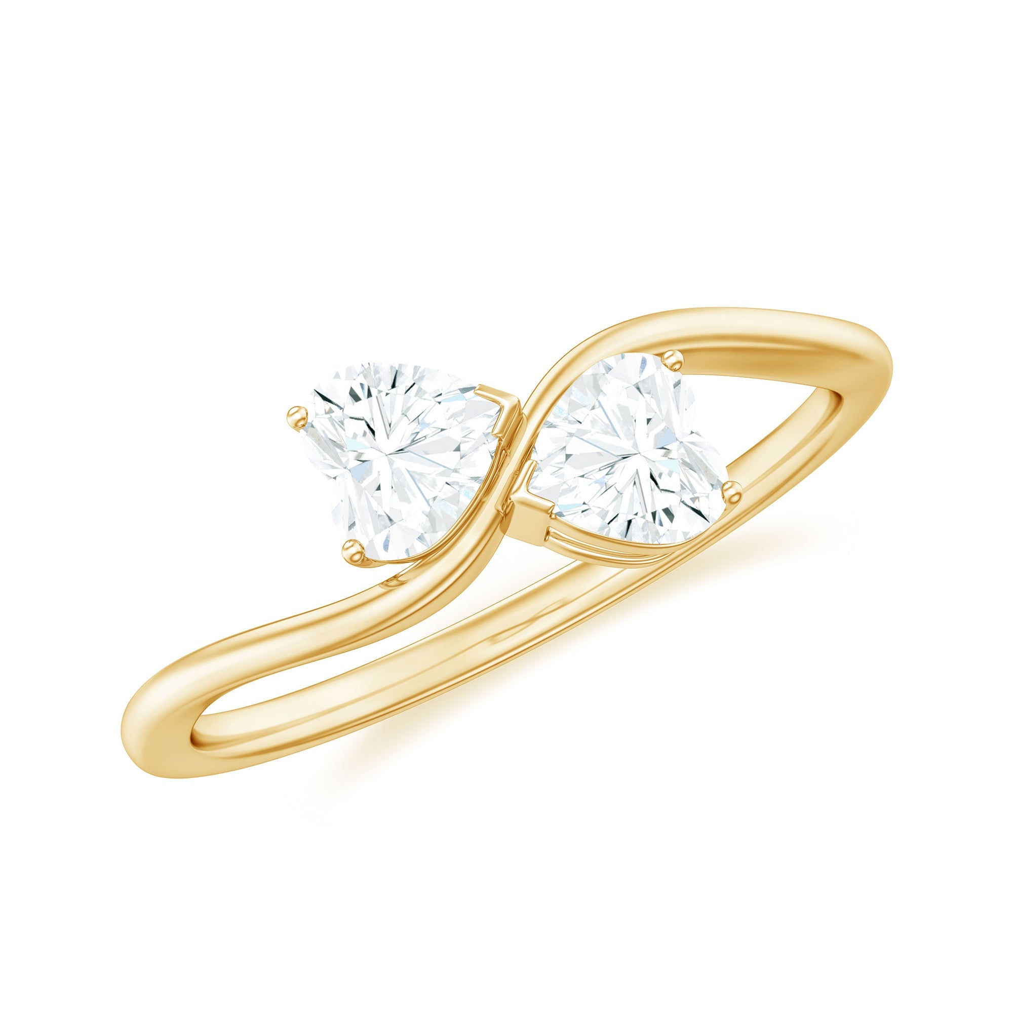 Heart Shape Moissanite Toi Et Moi Promise Ring