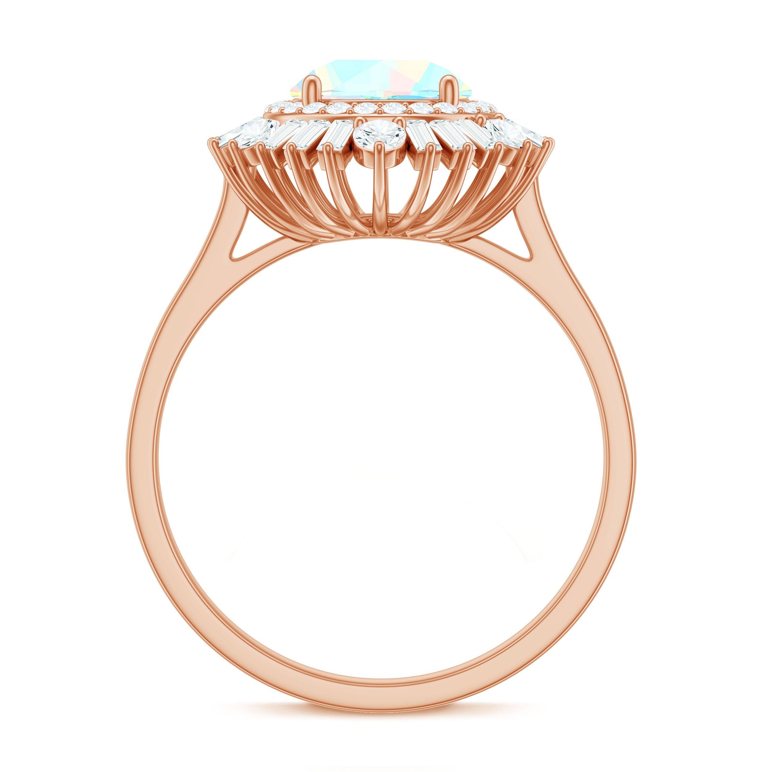 Natural 2 Carat Ethiopian Opal Double Halo Engagement Ring with Certificate