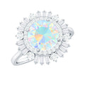 Natural 2 Carat Ethiopian Opal Double Halo Engagement Ring with Certificate