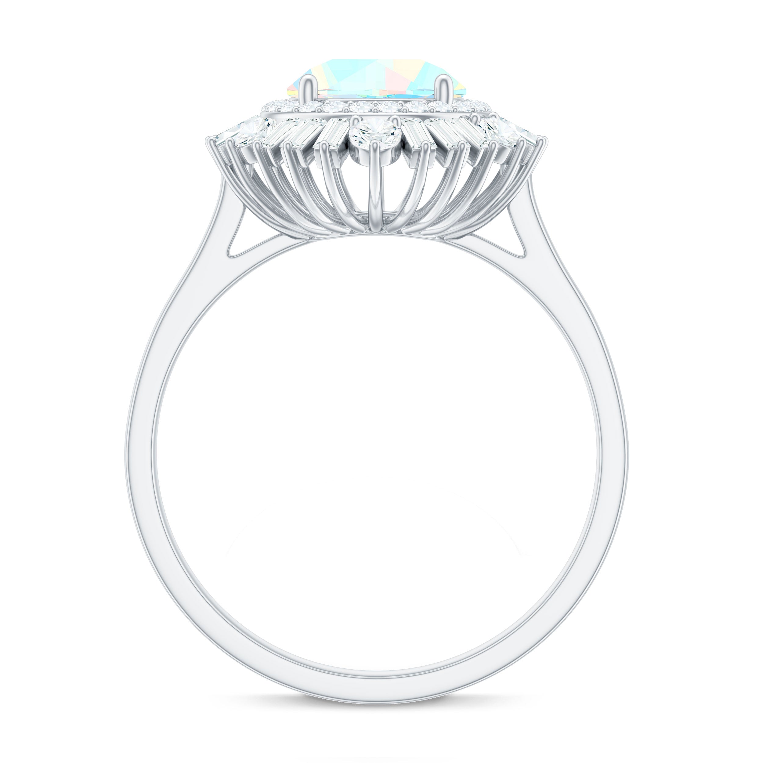 Natural 2 Carat Ethiopian Opal Double Halo Engagement Ring with Certificate