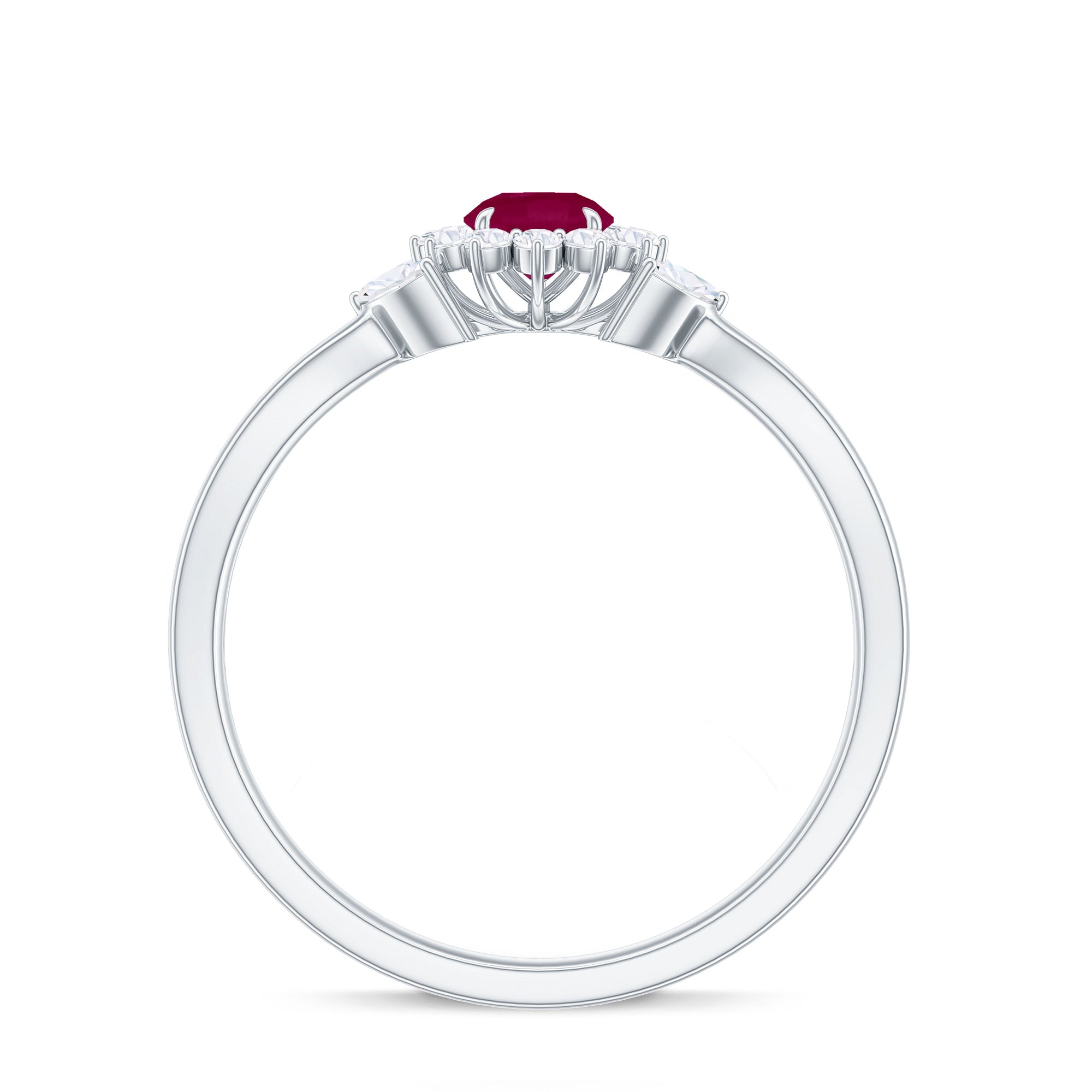 Nature Inspired Ruby Engagement Ring with Diamond for Women