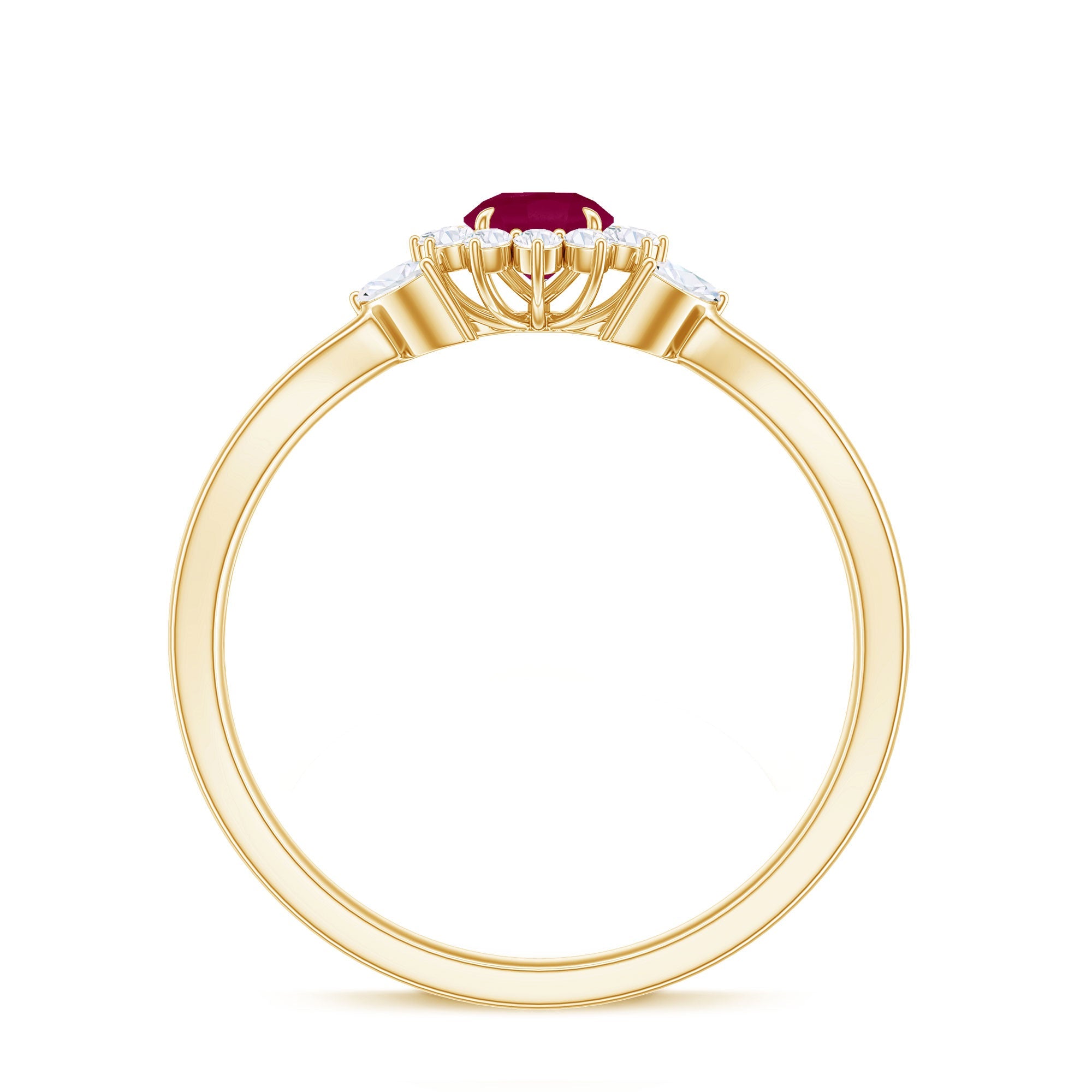 Nature Inspired Ruby Engagement Ring with Diamond for Women