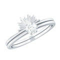 Sparkling Moissanite Solitaire Engagement Ring with Enhancer