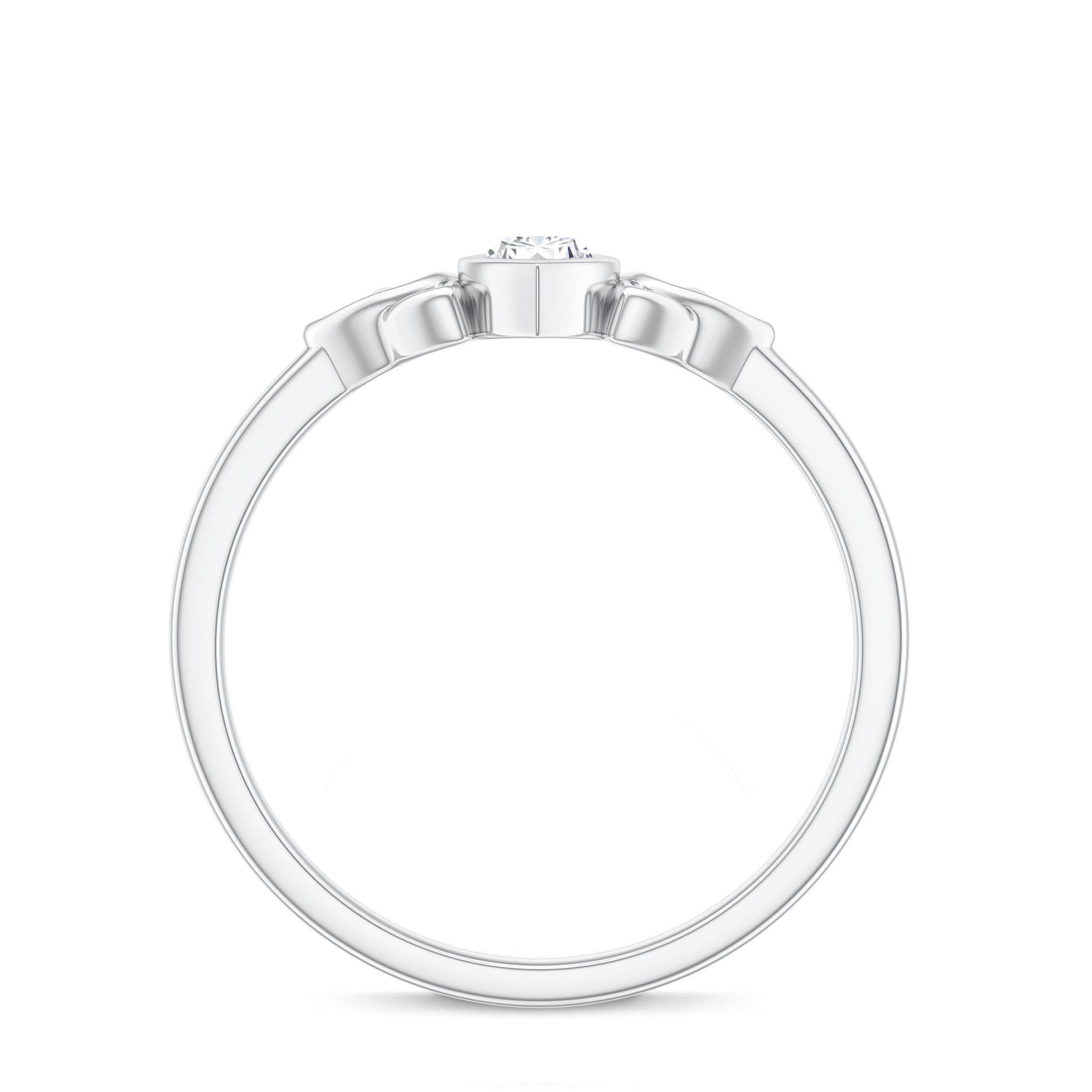Marquise Cut Moissanite Solitaire Celtic Knot Ring in Bezel Setting