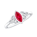 Marquise Cut Solitaire Lab Created Ruby Celtic Engagement Ring