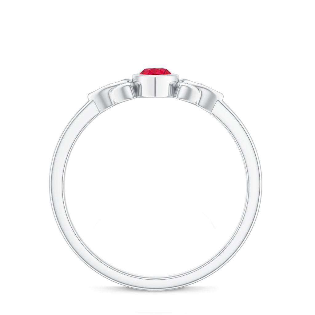 Marquise Cut Solitaire Lab Created Ruby Celtic Engagement Ring