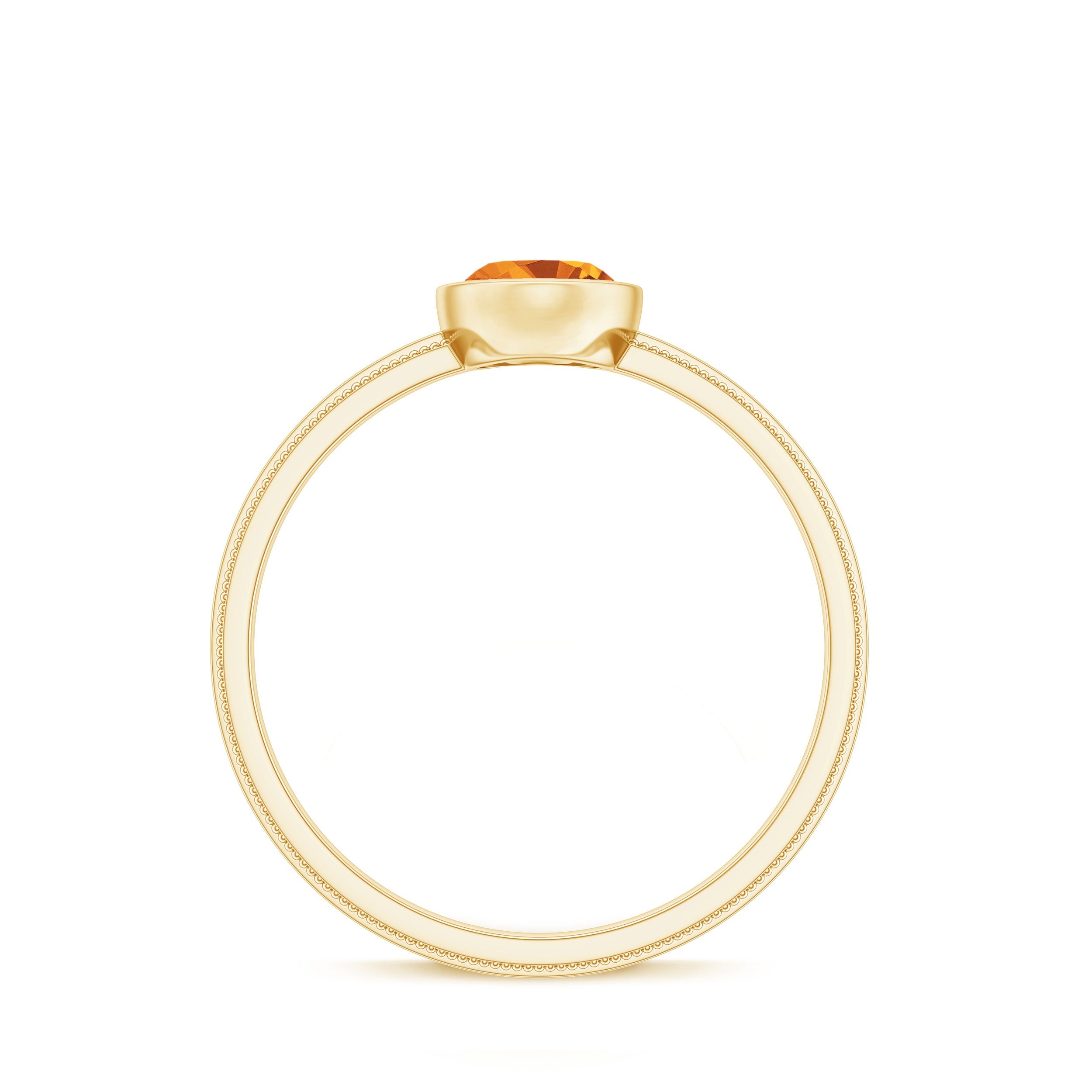 Natural 1 Carat Citrine Oval Engagement Ring in Bezel Setting