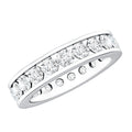 Certified Moissanite Channel Set Eternity Ring for Anniversary