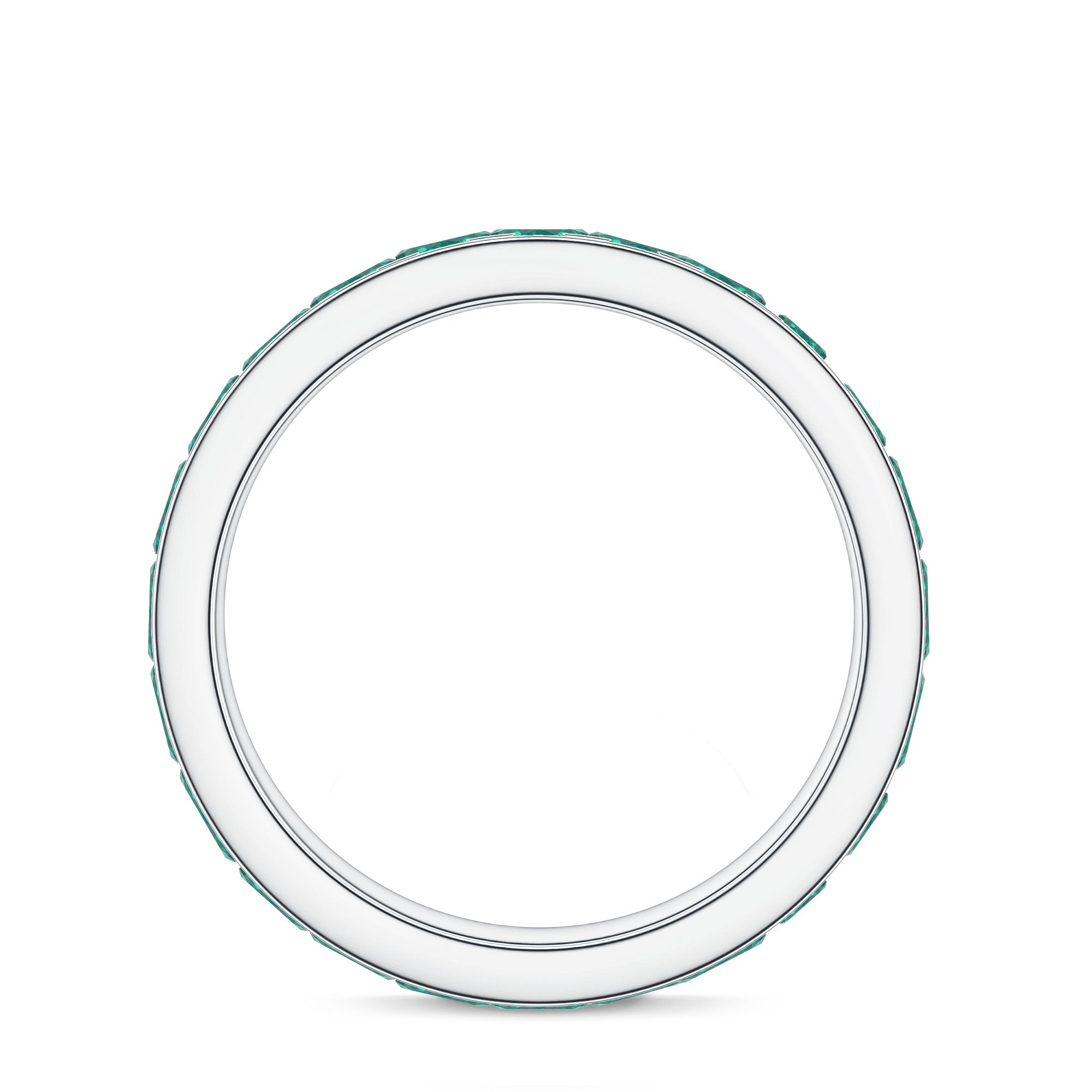 Certified Lab Grown Emerald Wedding Anniversary Ring in Channel Setting