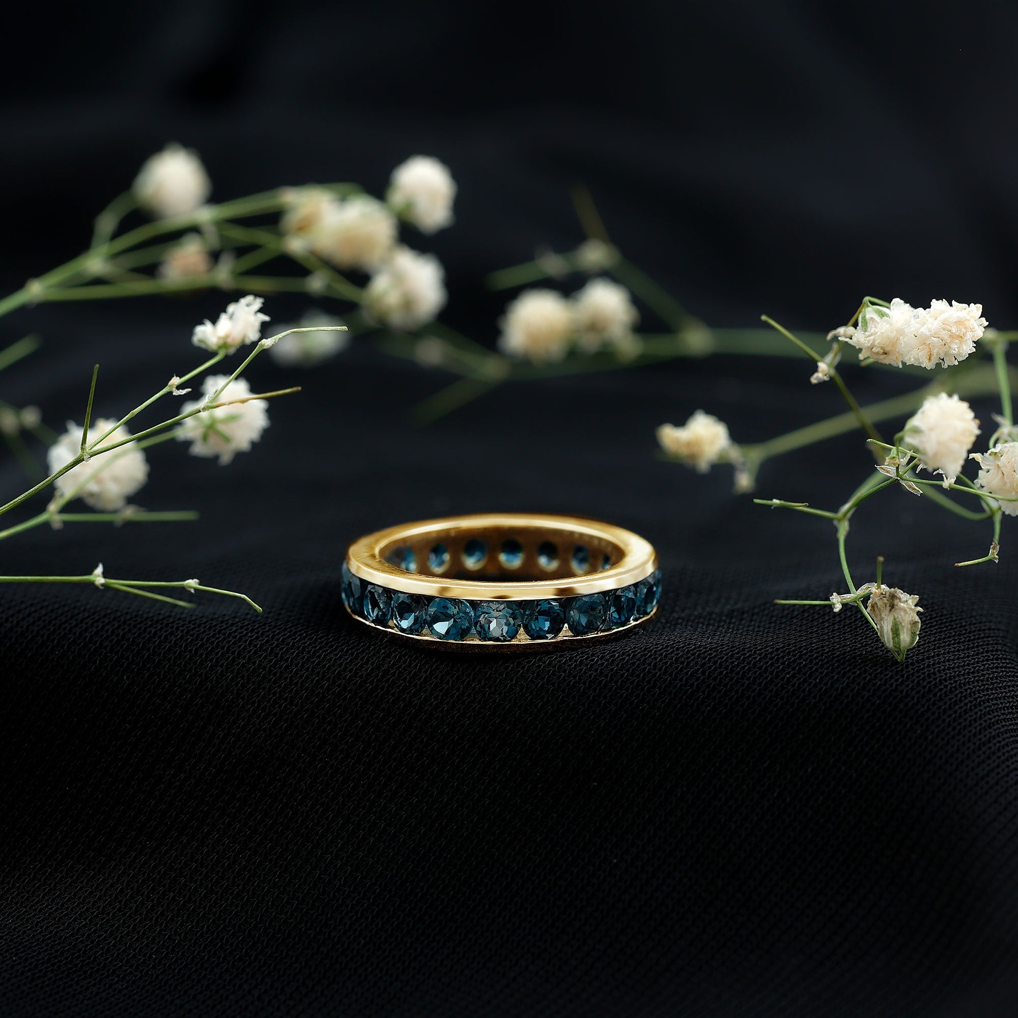 London Blue Topaz Full Eternity Ring in Channel Setting
