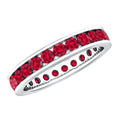 Round Created Ruby Full Eternity Ring in Channel Setting