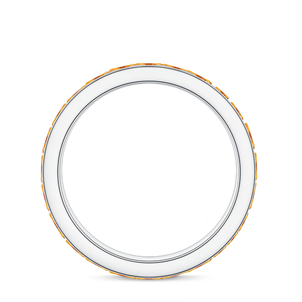 Natural Citrine Channel Set Eternity Ring for Anniversary
