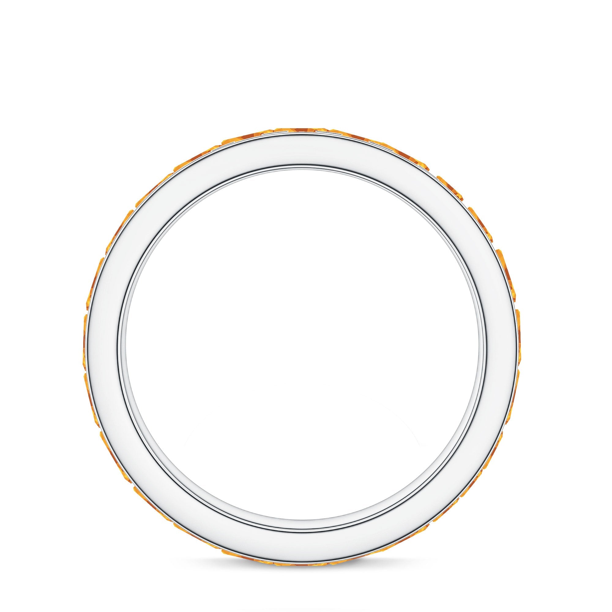Natural Citrine Channel Set Eternity Ring for Anniversary