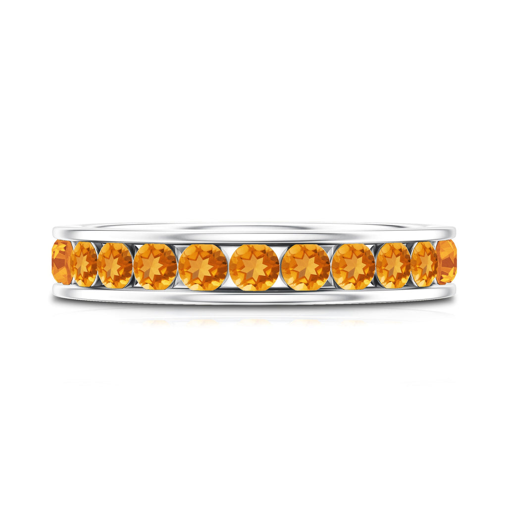 Natural Citrine Channel Set Eternity Ring for Anniversary