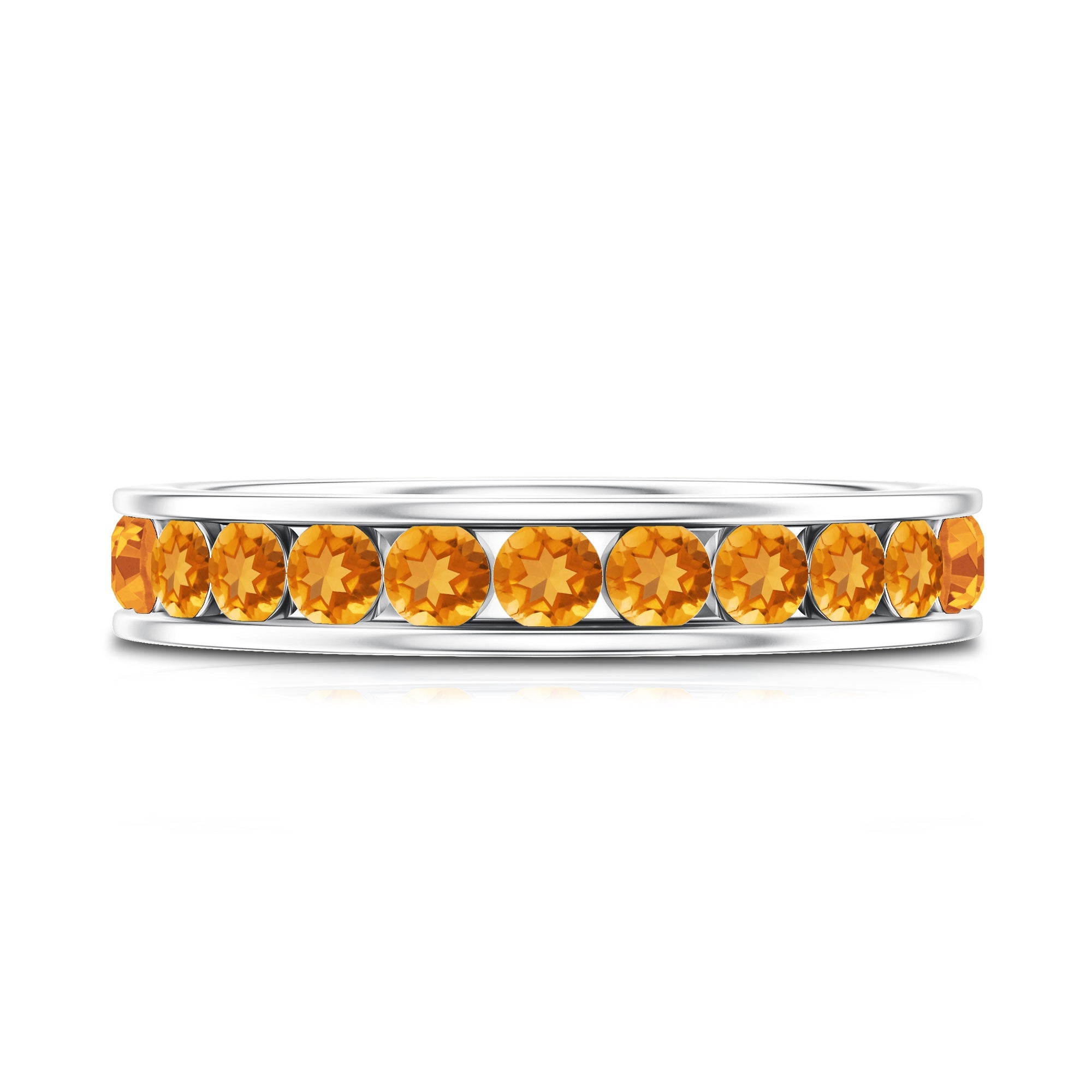 Natural Citrine Channel Set Eternity Ring for Anniversary