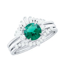 0.8 Carat Vintage Inspired Lab Grown Emerald Diamond Wedding Bridal Ring Set of 3