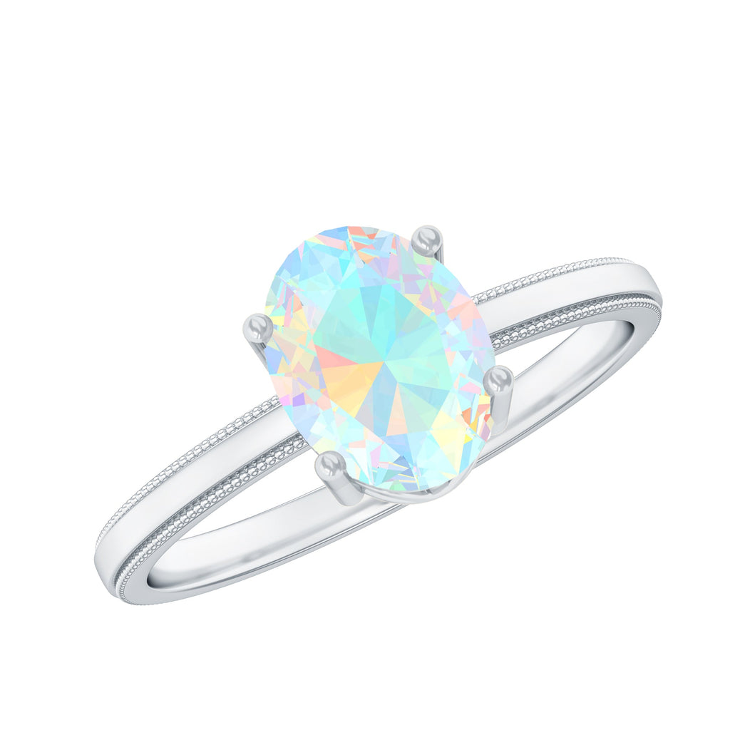 Certified Real Ethiopian Opal Solitaire Engagement Ring