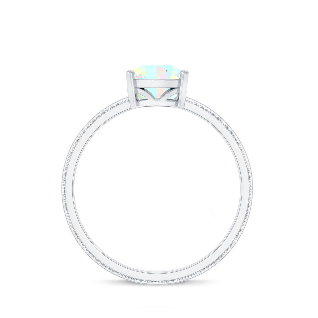 Certified Real Ethiopian Opal Solitaire Engagement Ring