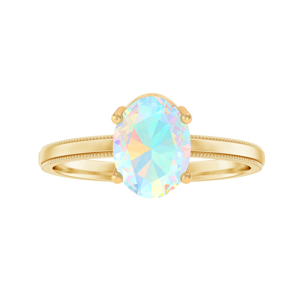 Certified Real Ethiopian Opal Solitaire Engagement Ring