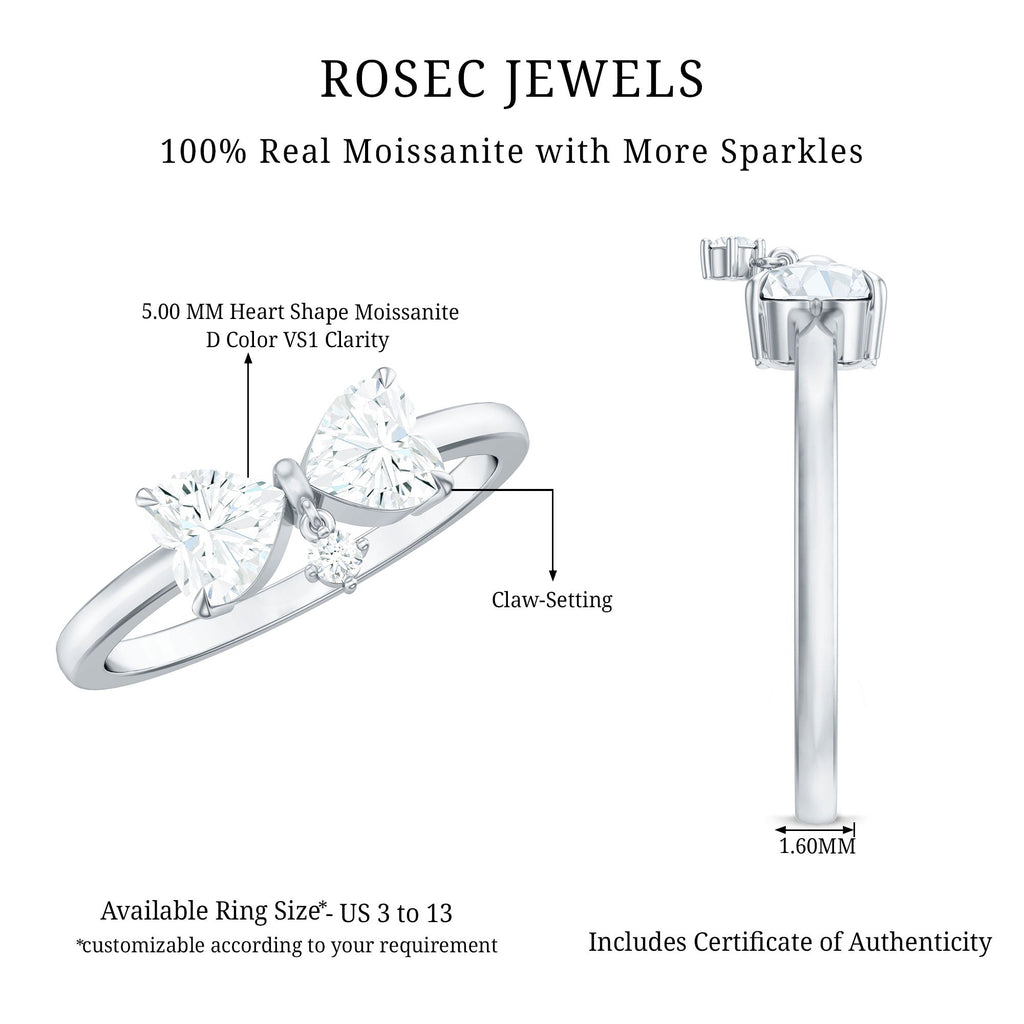 Heart Shaped Moissanite Infinity Promise Ring