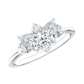 Pear and Round Moissanite Cluster Promise Ring