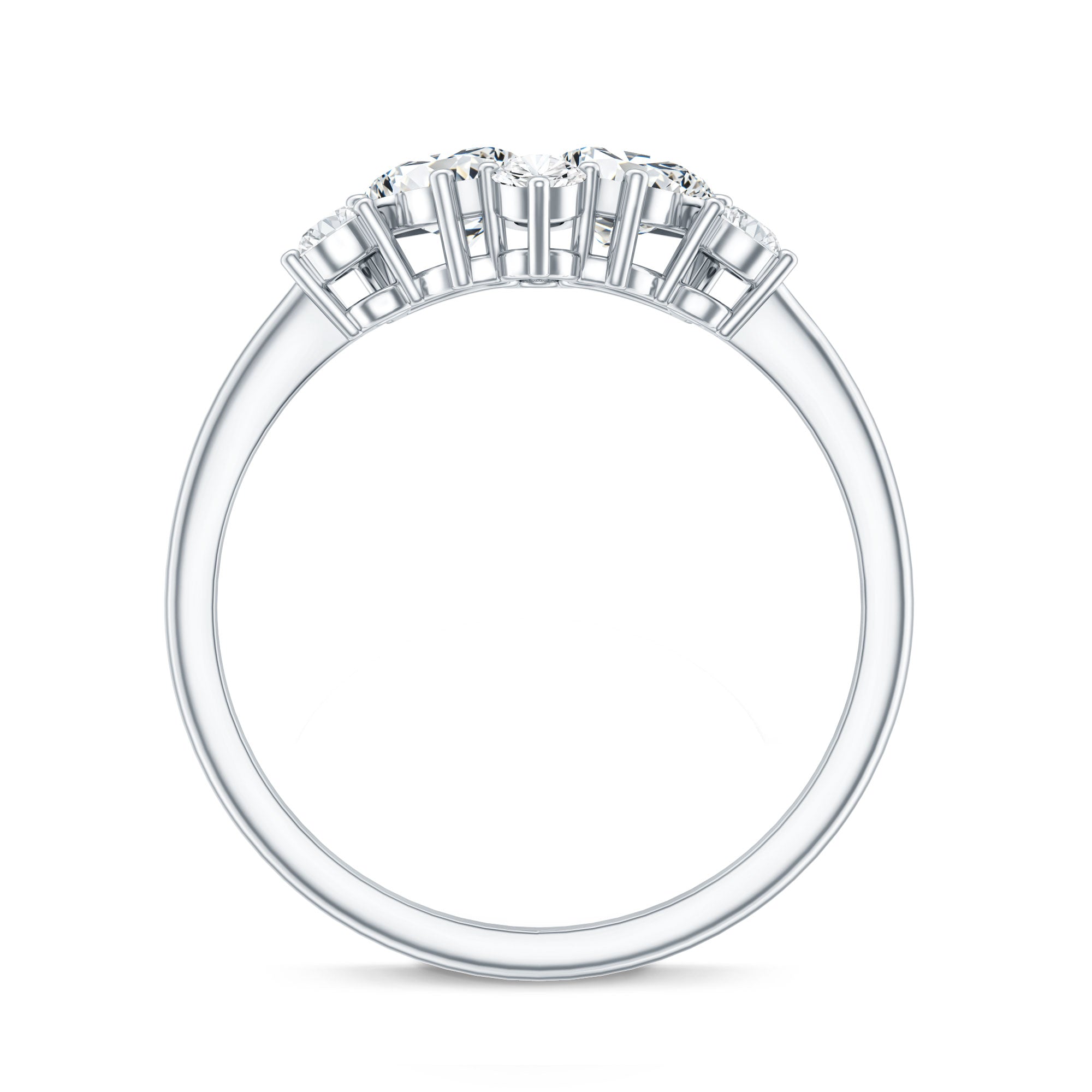 Pear and Round Moissanite Cluster Promise Ring