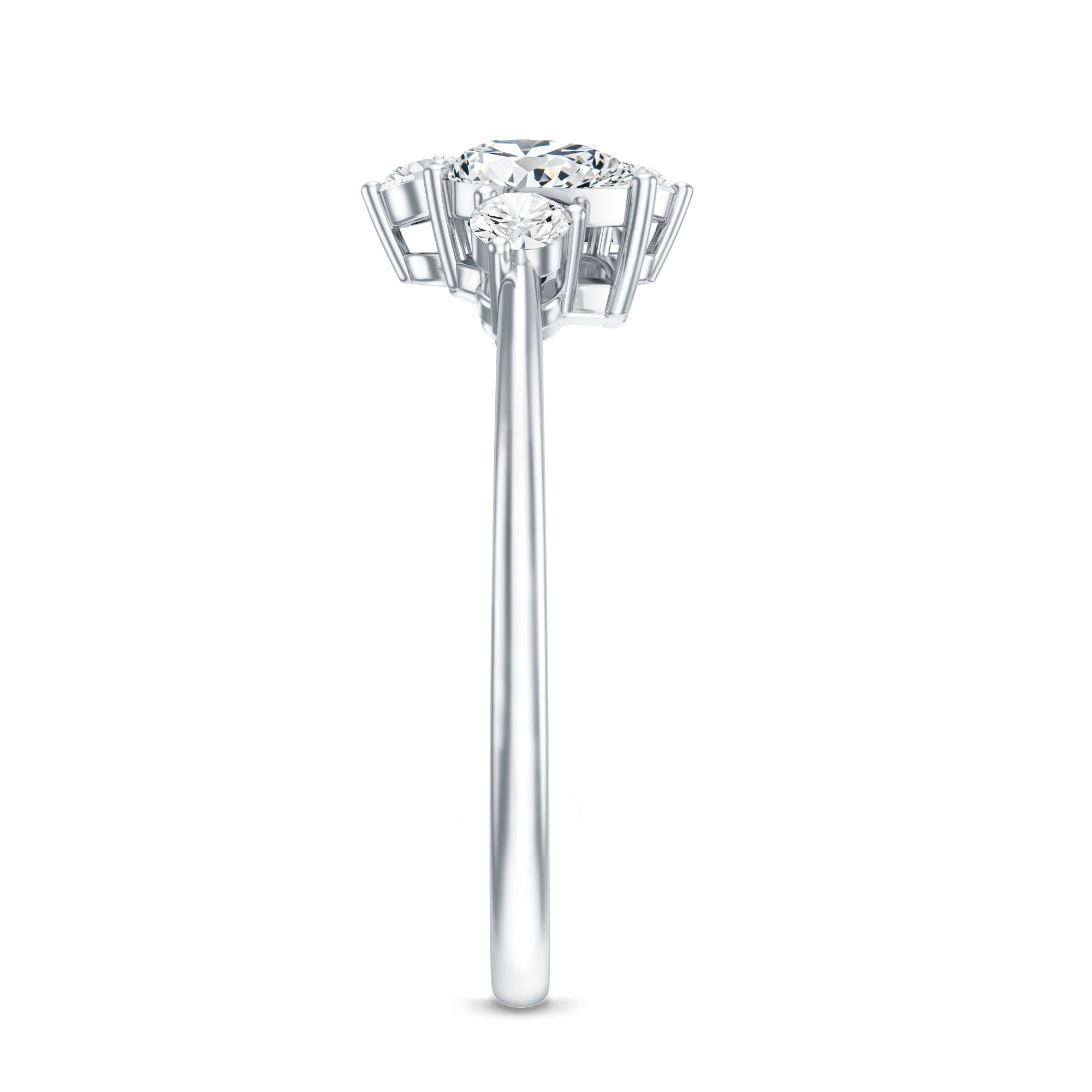 Pear and Round Moissanite Cluster Promise Ring