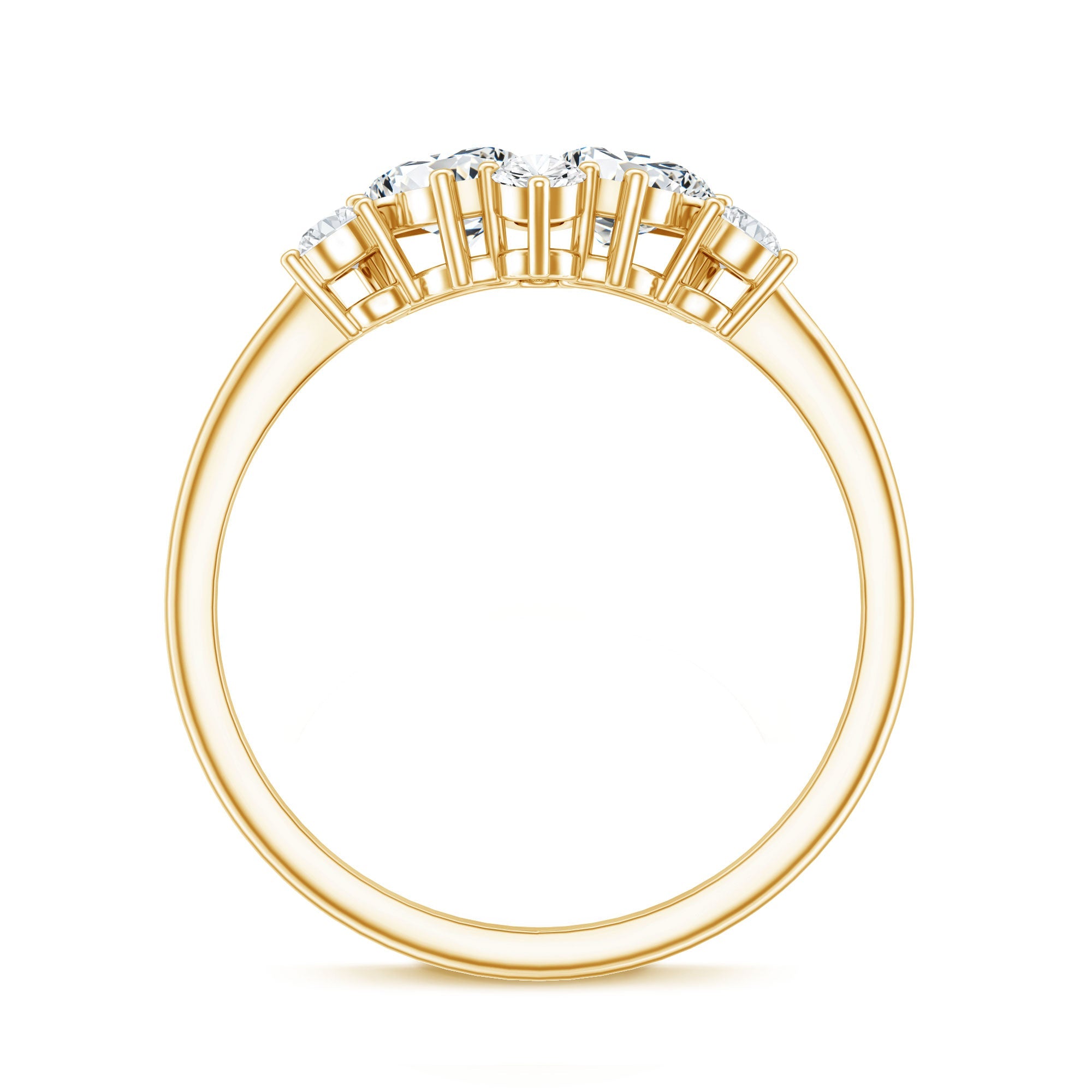 Pear and Round Moissanite Cluster Promise Ring