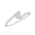 Certified Natural Diamond Promise Ring with Bypass Shank