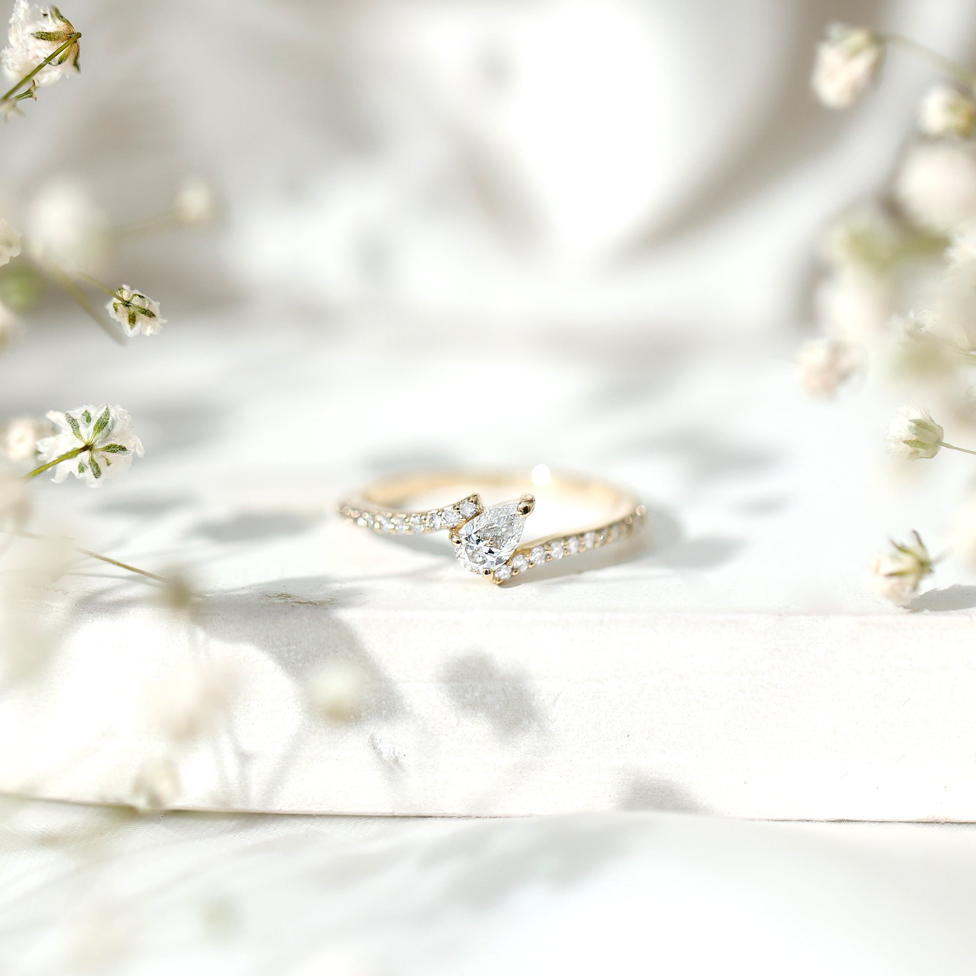 Certified Natural Diamond Promise Ring with Bypass Shank