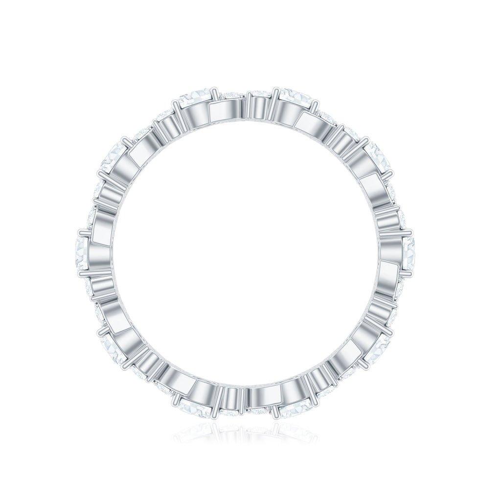 Round Cut Moissanite Eternity Wedding Band Ring