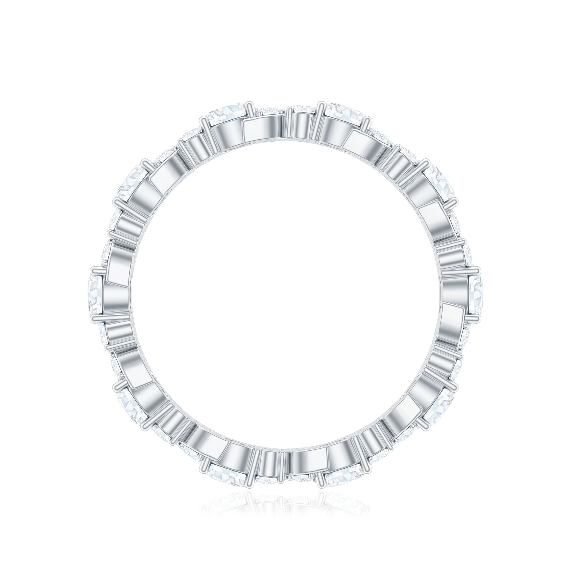 Round Cut Moissanite Eternity Wedding Band Ring