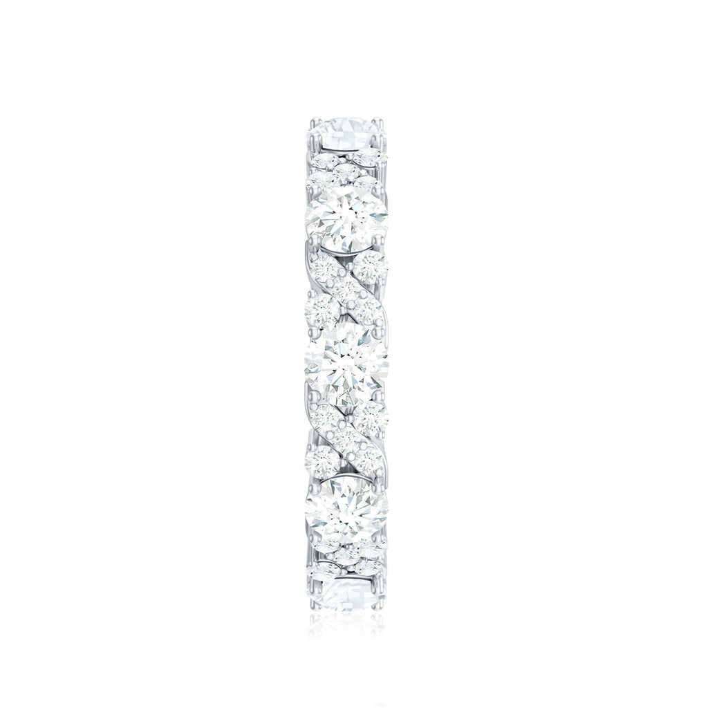 Round Cut Moissanite Eternity Wedding Band Ring