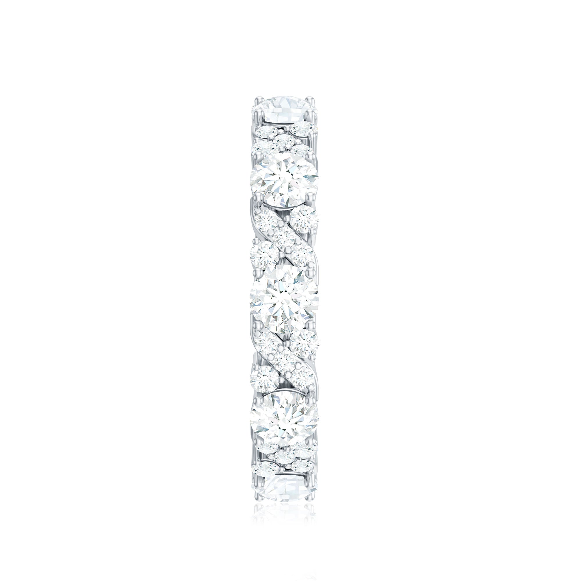 Round Cut Moissanite Eternity Wedding Band Ring
