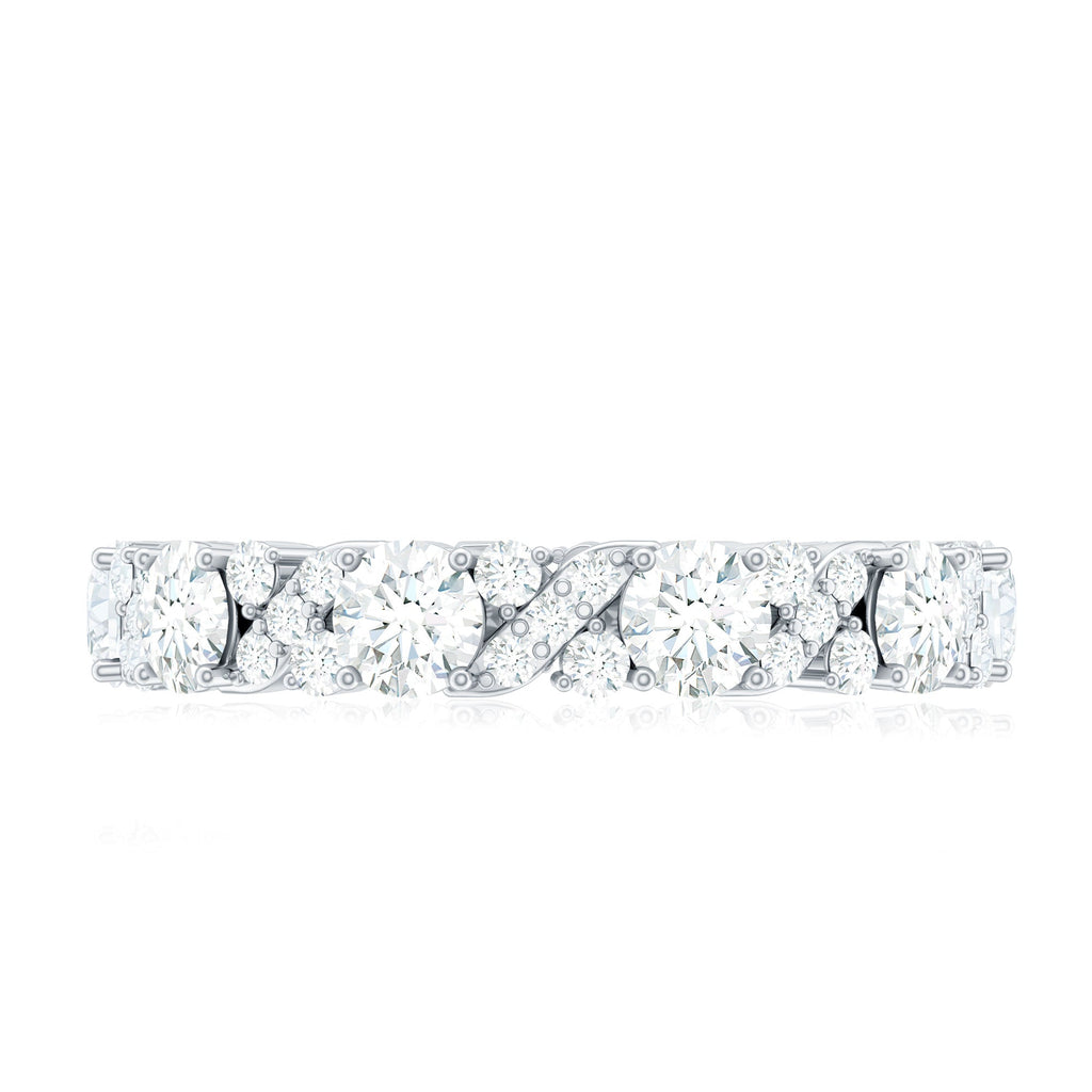 Round Cut Moissanite Eternity Wedding Band Ring