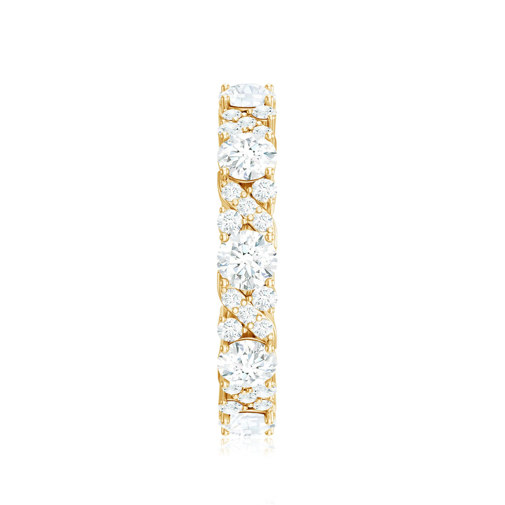 Round Cut Moissanite Eternity Wedding Band Ring
