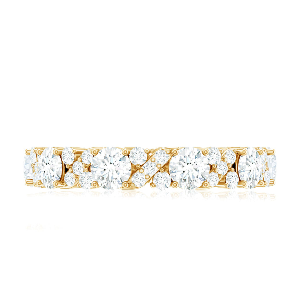 Round Cut Moissanite Eternity Wedding Band Ring