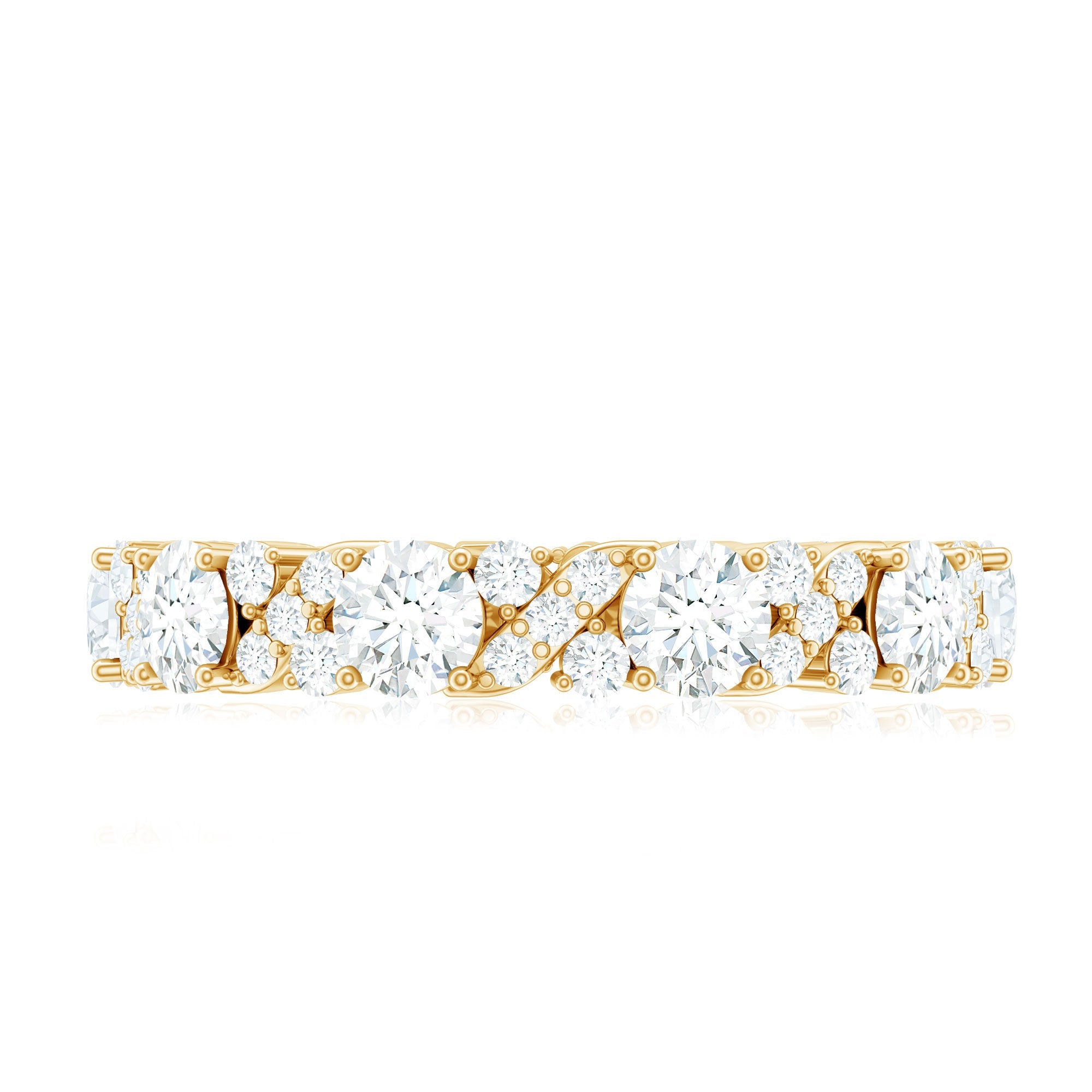 Round Cut Moissanite Eternity Wedding Band Ring