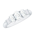 Oval Moissanite Three Stone Anniversary Ring for Women