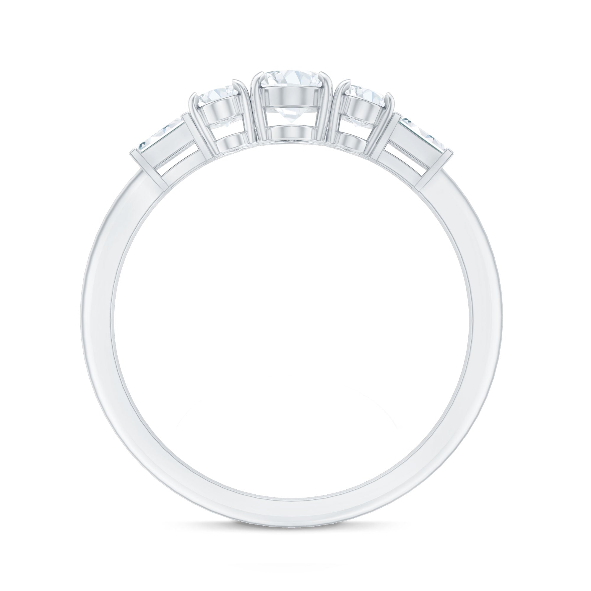 Oval Moissanite Three Stone Anniversary Ring for Women