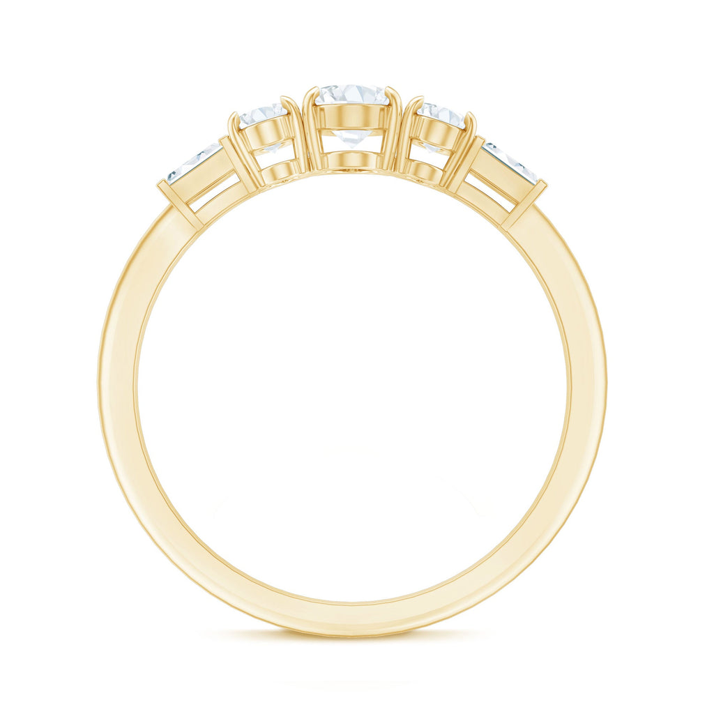 Oval Moissanite Three Stone Anniversary Ring for Women
