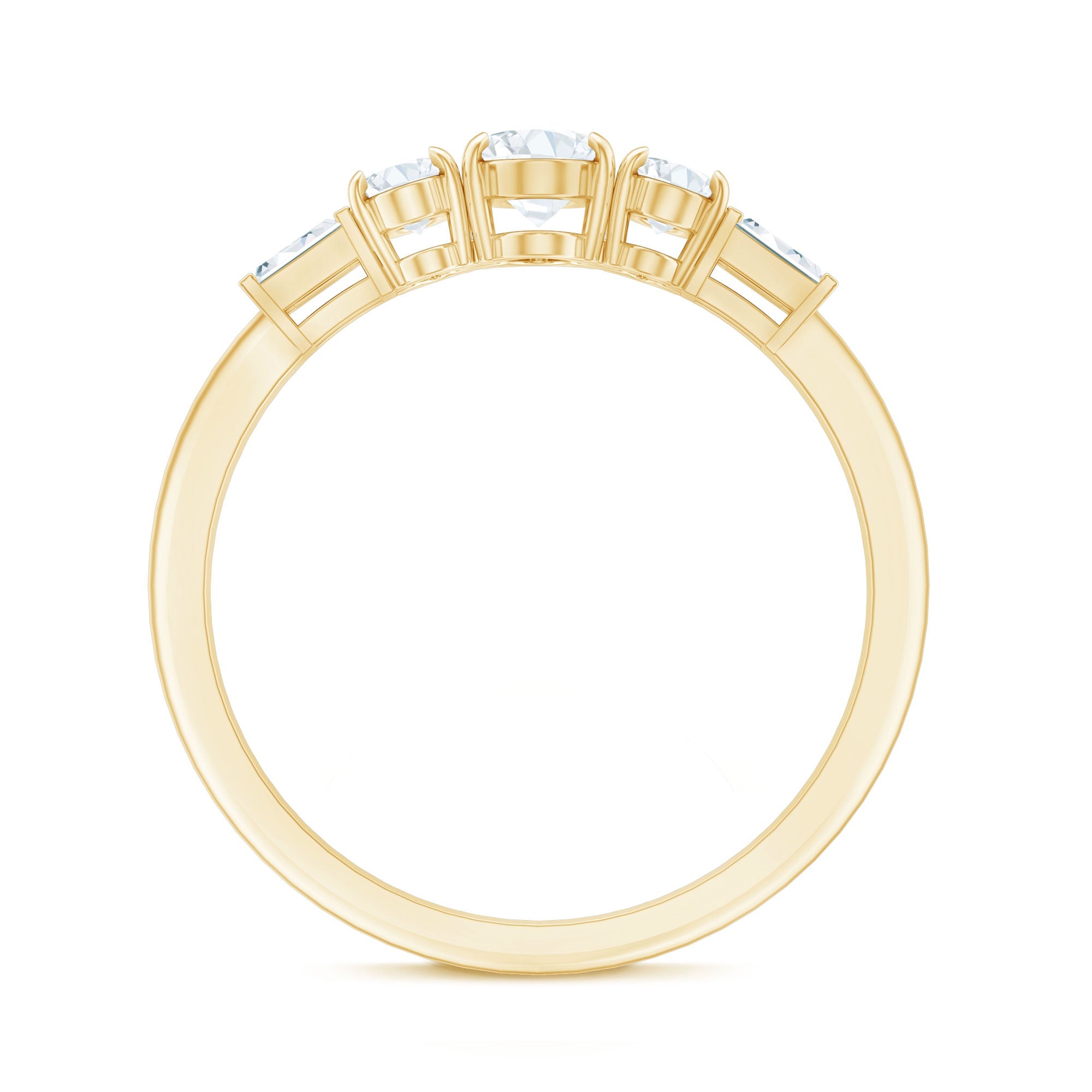 Oval Moissanite Three Stone Anniversary Ring for Women