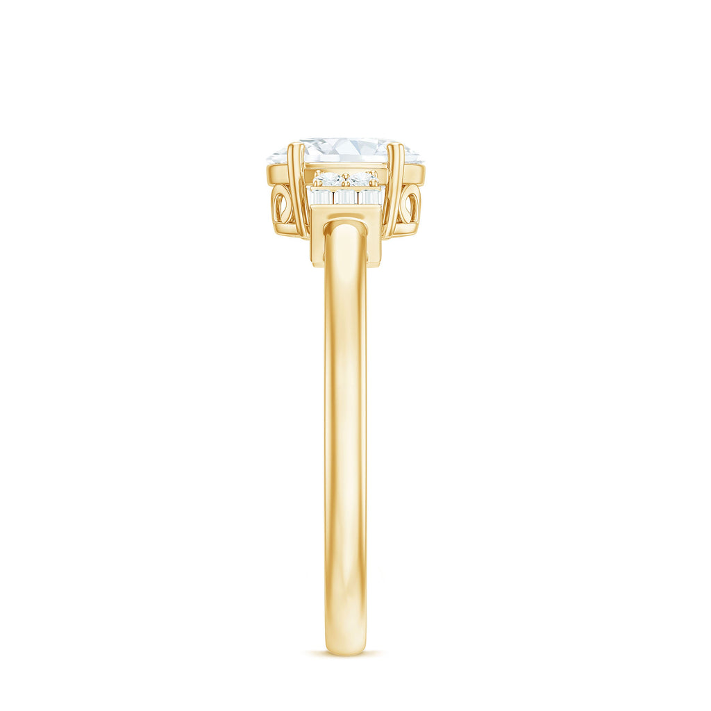 Oval Shaped Moissanite Engagement Ring with Certificate