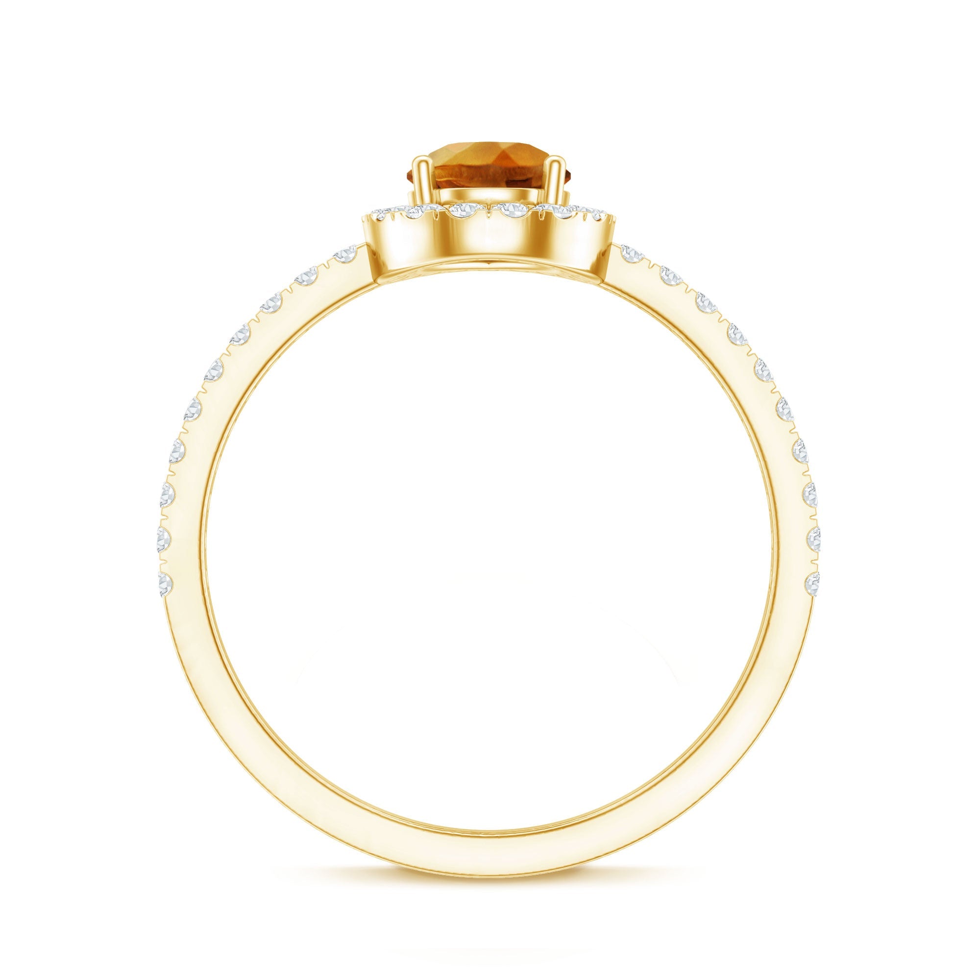 Classic Citrine Teardrop Engagement Ring with Diamond Halo