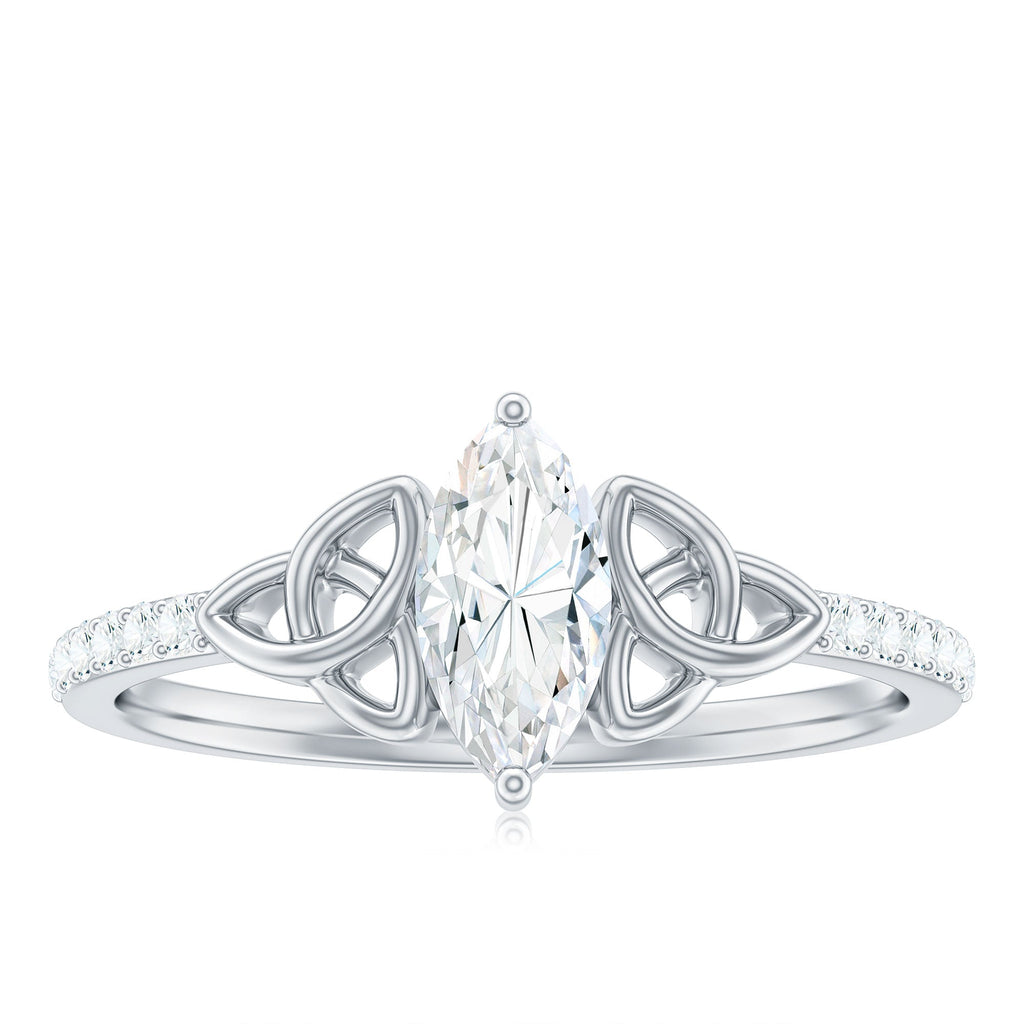 Marquise Cut Moissanite Celtic Knot Engagement Ring