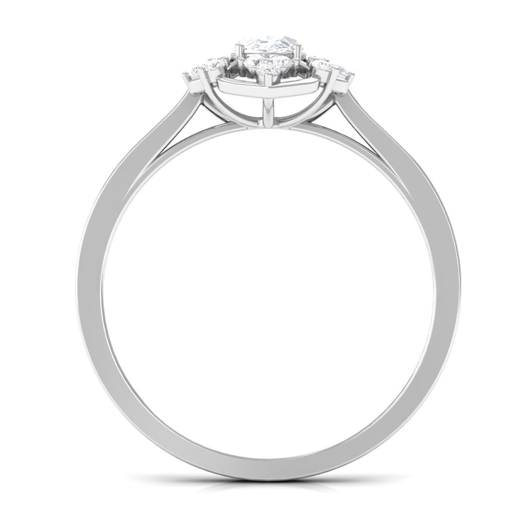 Vintage Inspired Moissanite Flower Engagement Ring